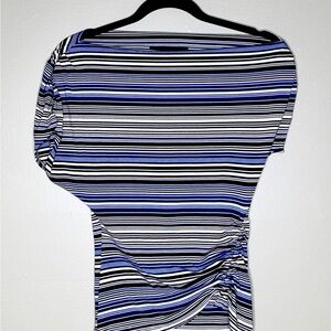 White House Black Market Blue and Black Striped Top *Worn Once*